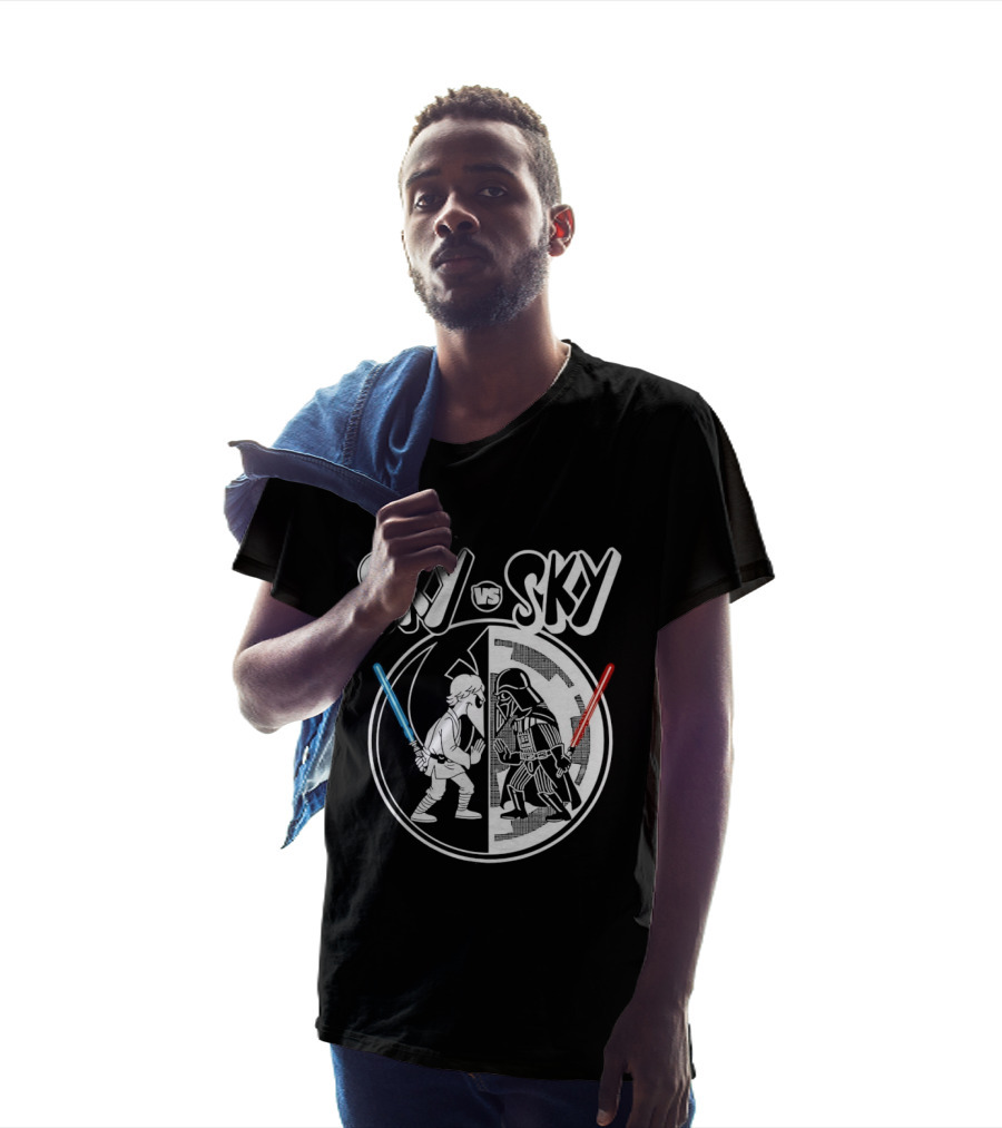 Sky Vs Sky Luke Skywalker Darth Vader Lightsaber Duel T-Shirt