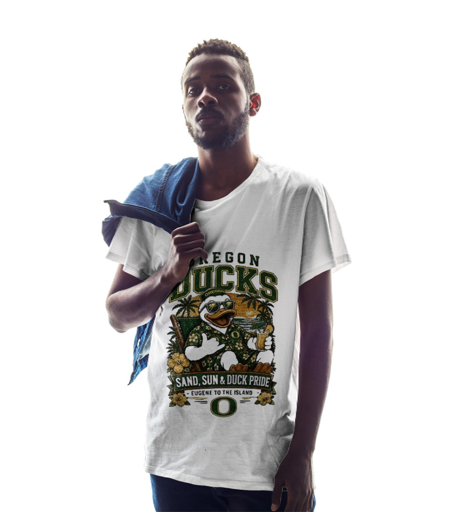 Oregon Ducks Sand Sun Duck Pride Eugene To The Island T-Shirt