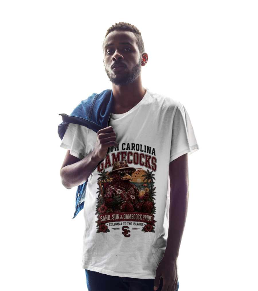 South Carolina Gamecocks Sand Sun Gamecock Pride Columbia Tropical Paradise T-Shirt