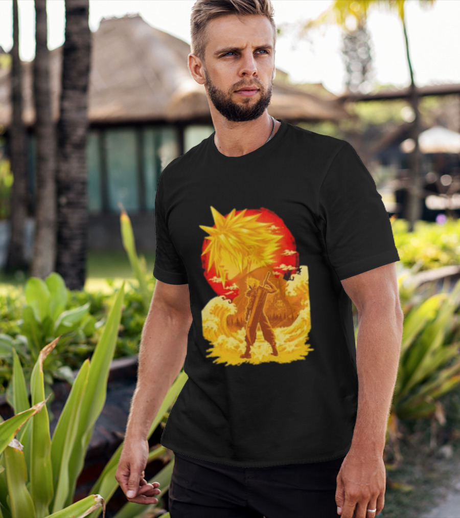Cloud Strife Final Fantasy VII Shinra Ukiyo E Wave T-Shirt