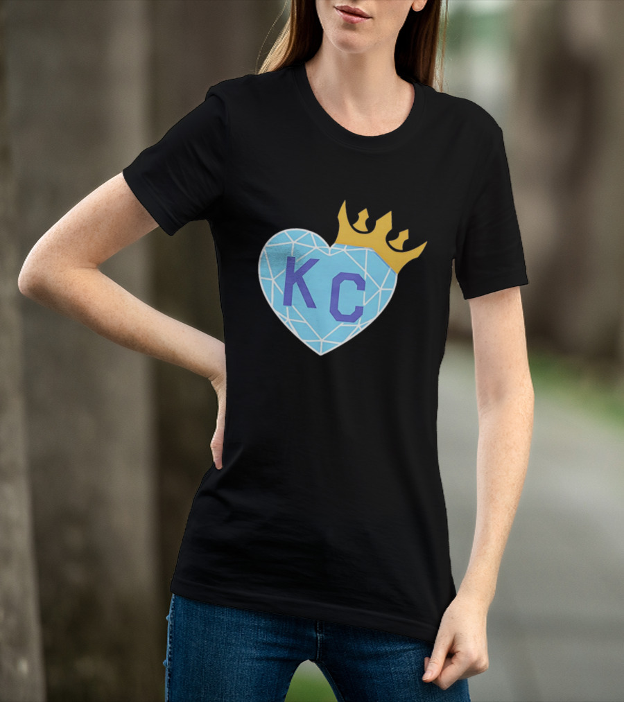 KC Diamond Heart With Golden Crown T-Shirt
