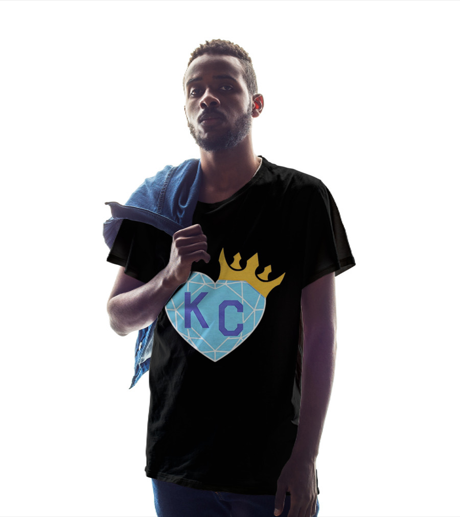 KC Diamond Heart With Golden Crown T-Shirt