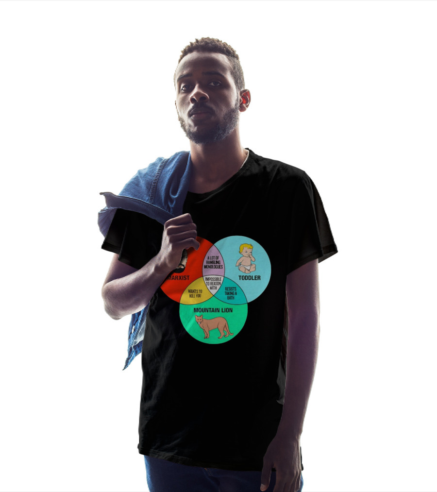 Venn Diagram Humor Marxist Toddler Mountain Lion Impossible To Reason T-Shirt
