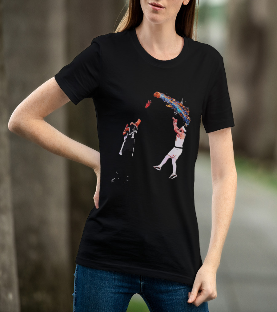 Wembanyama Vs New York Basketball Player Dynamic Showdown T-Shirt