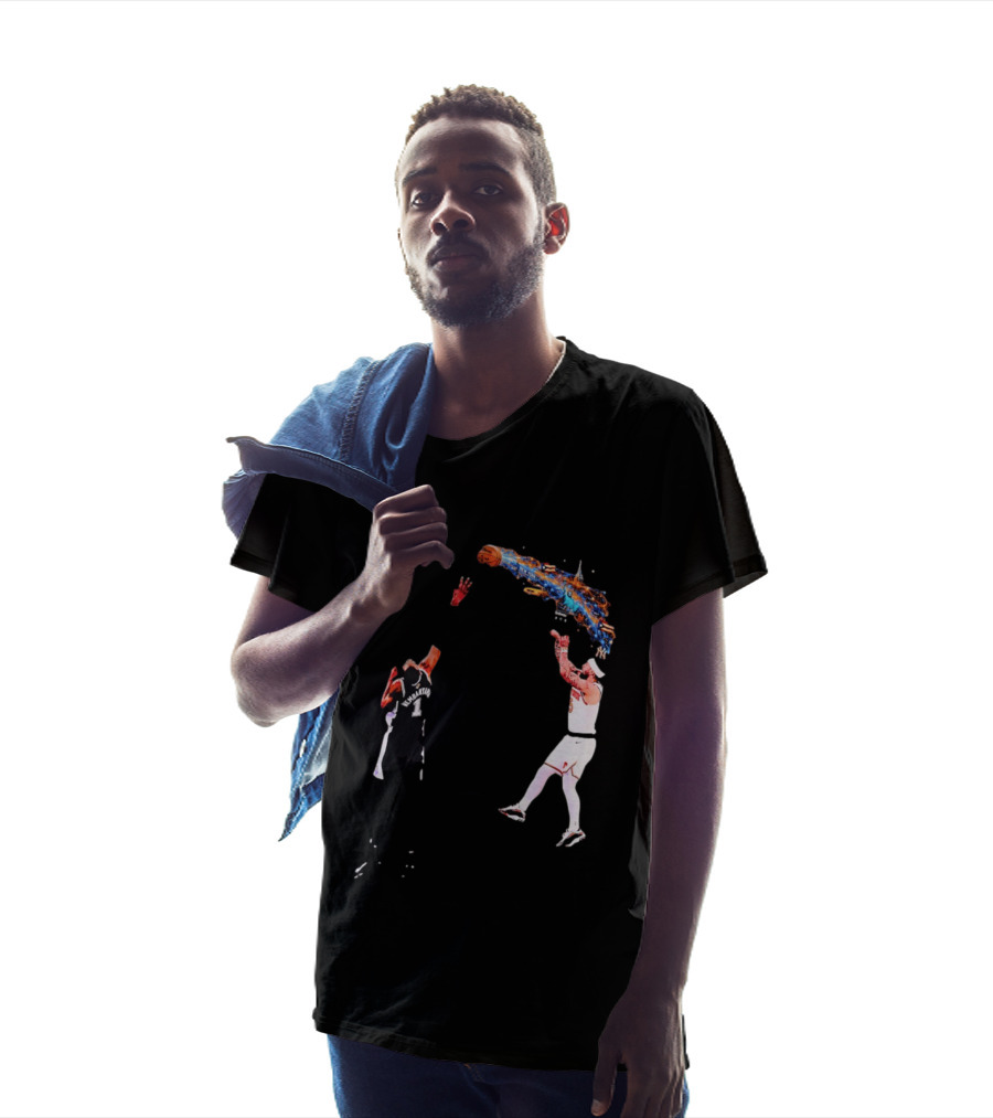Wembanyama Vs New York Basketball Player Dynamic Showdown T-Shirt