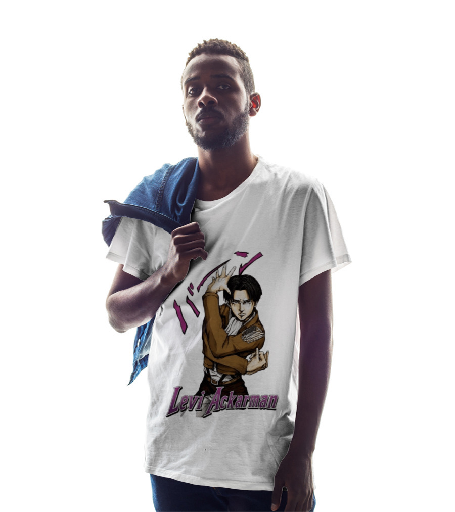 Levi Ackerman Anime Character Pose Attack On Titan Manga T-Shirt