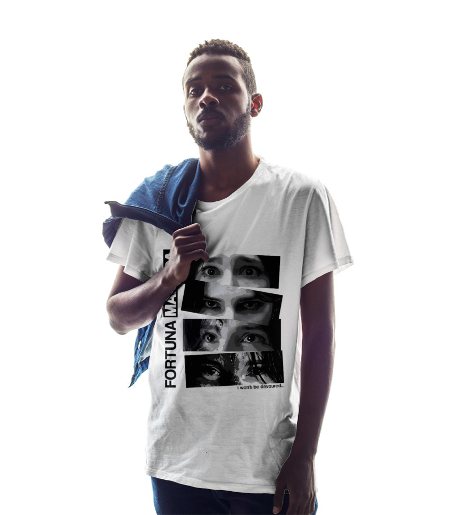 Fortuna Malvada I Won't Be Devoured Dark Eyes Montage T-Shirt