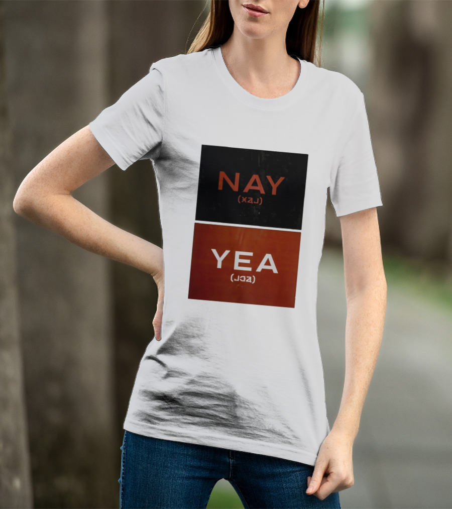 Nay Yea Minimalist Affirmation Negation Optical Illusion T-Shirt
