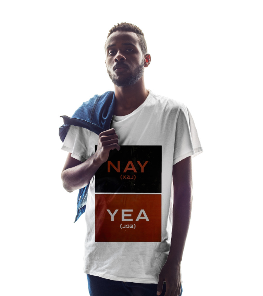 Nay Yea Minimalist Affirmation Negation Optical Illusion T-Shirt