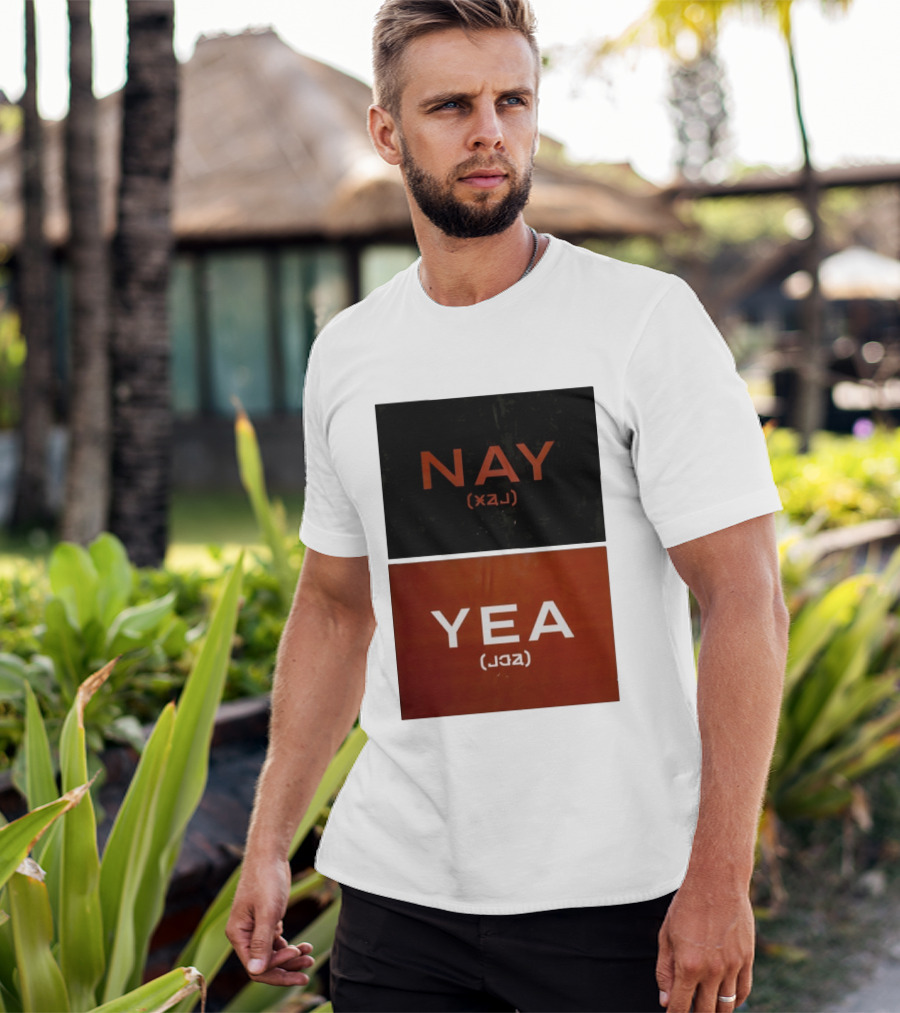 Nay Yea Minimalist Affirmation Negation Optical Illusion T-Shirt