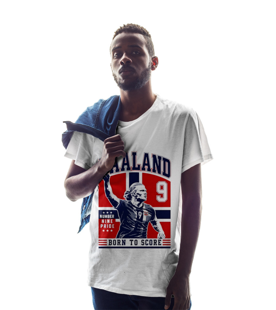 Haaland Norway Number Nine Pride Born To Score T-Shirt