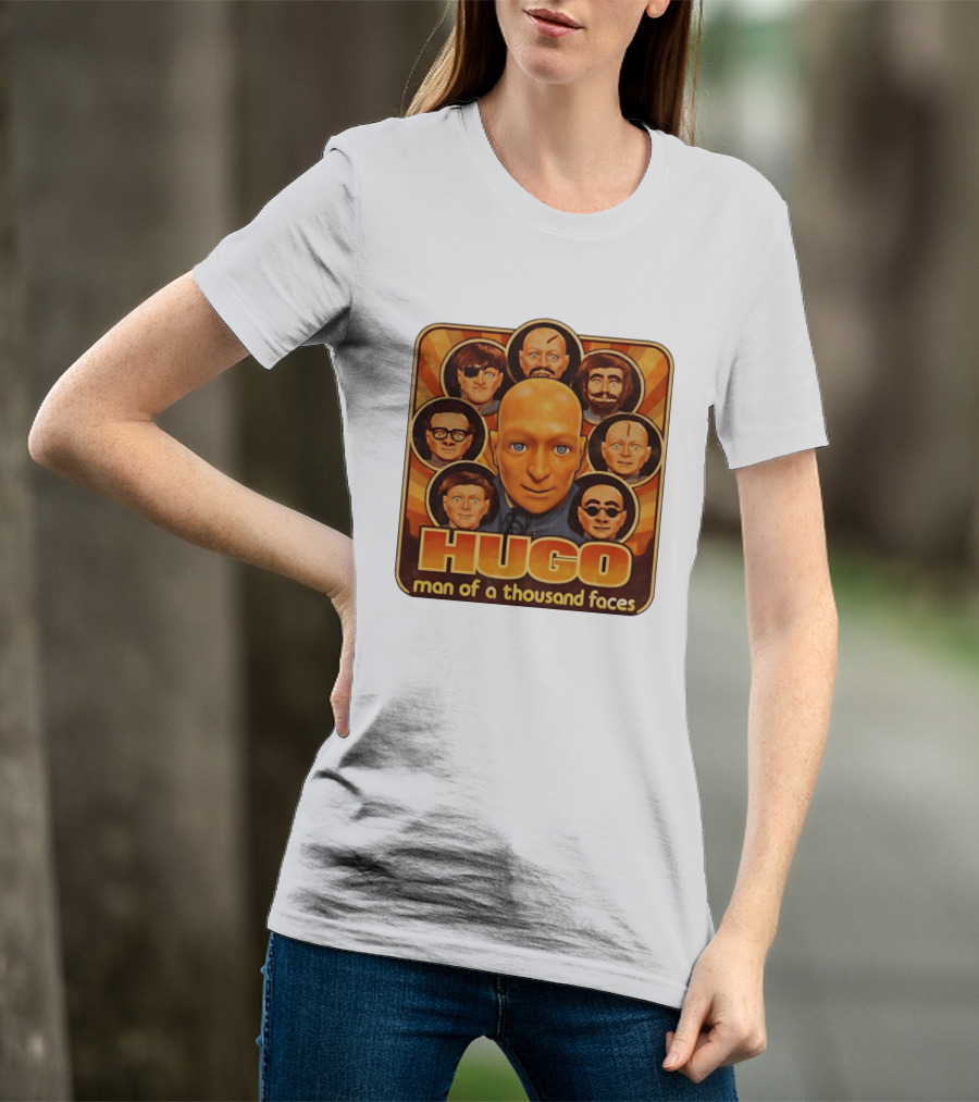 Hugo Man Of A Thousand Faces Ventriloquist Dummy Mask Collection T-Shirt