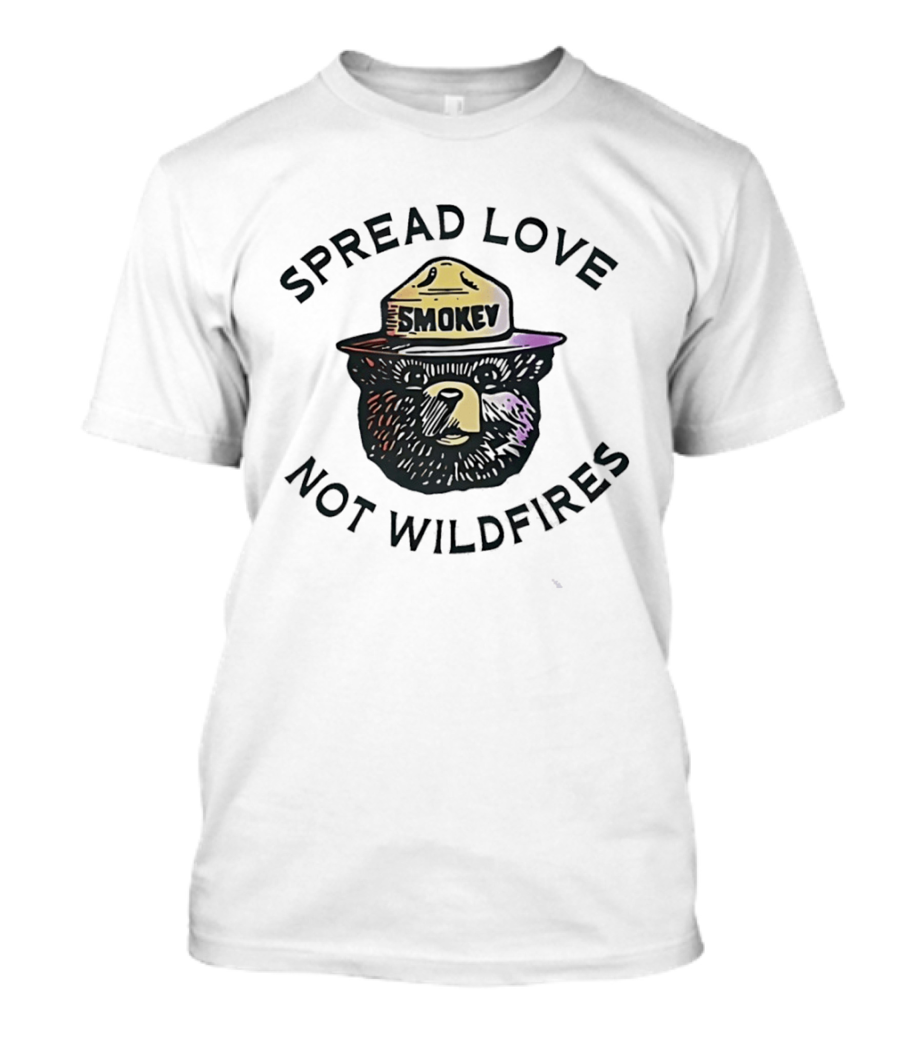 Smokey Bear Spread Love Not Wildfires Forest Fire Prevention Campaign T-Shirt