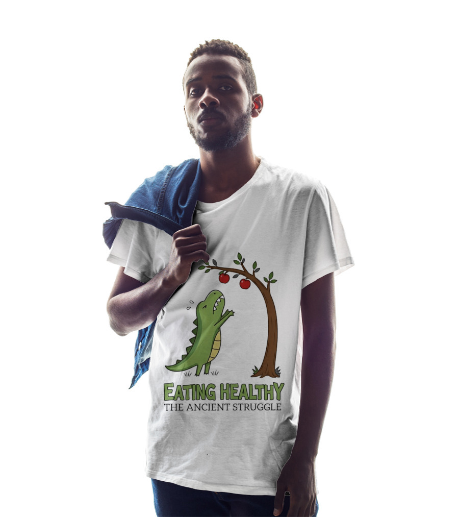 Eating Healthy Rex The Ancient Struggle With Apples T-Shirt