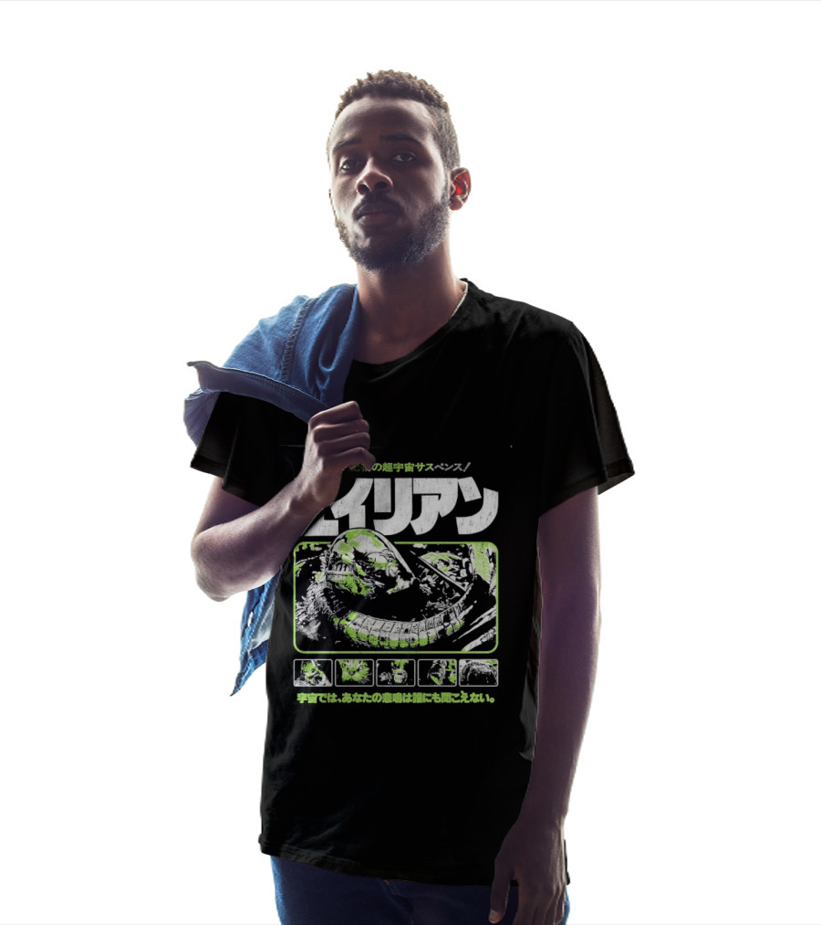 Alien Mister Black In Space No One Can Hear You Scream T-Shirt