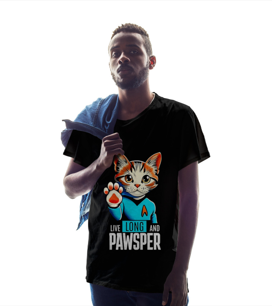 Cat Live Long And Pawsper Fun Feline Cosplay T-Shirt