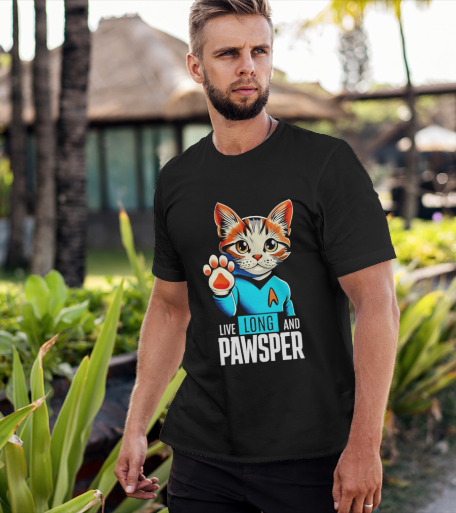 Cat Live Long And Pawsper Fun Feline Cosplay T-Shirt
