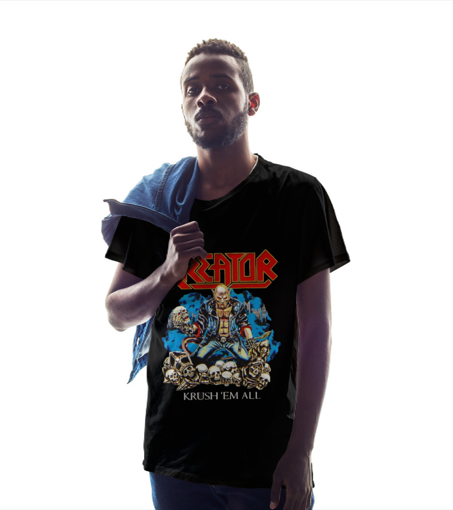 Kreator Krush 'Em All Thrash Metal Skulls And Warrior T-Shirt