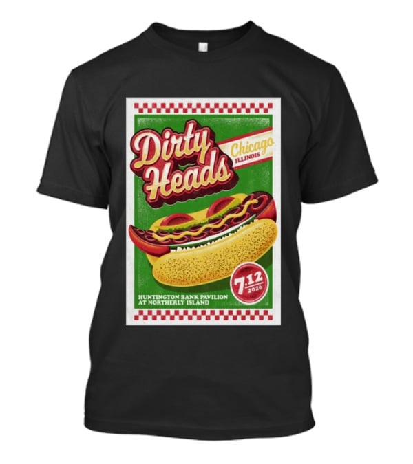 Dirty Heads Huntington Bank Pavilion Chicago Illinois Hot Dog July 12 2026 T-Shirt