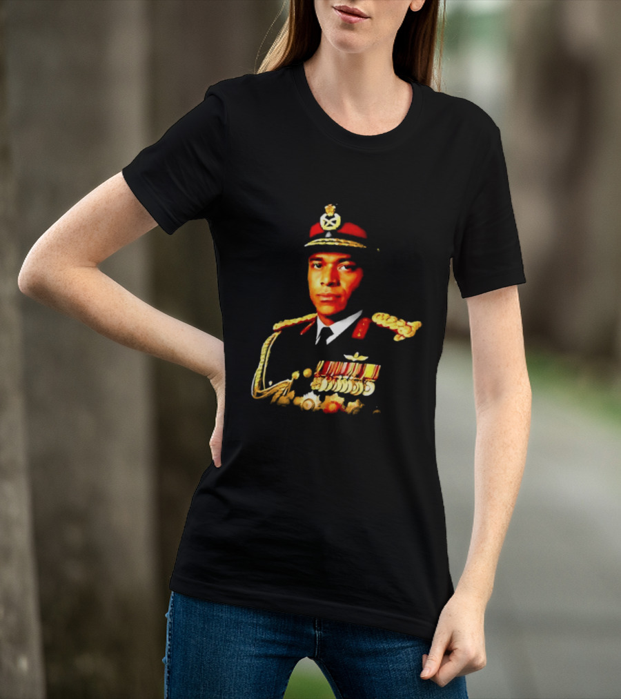 Idi Amin Dada Uganda Military Uniform Medal Illustrative T-Shirt
