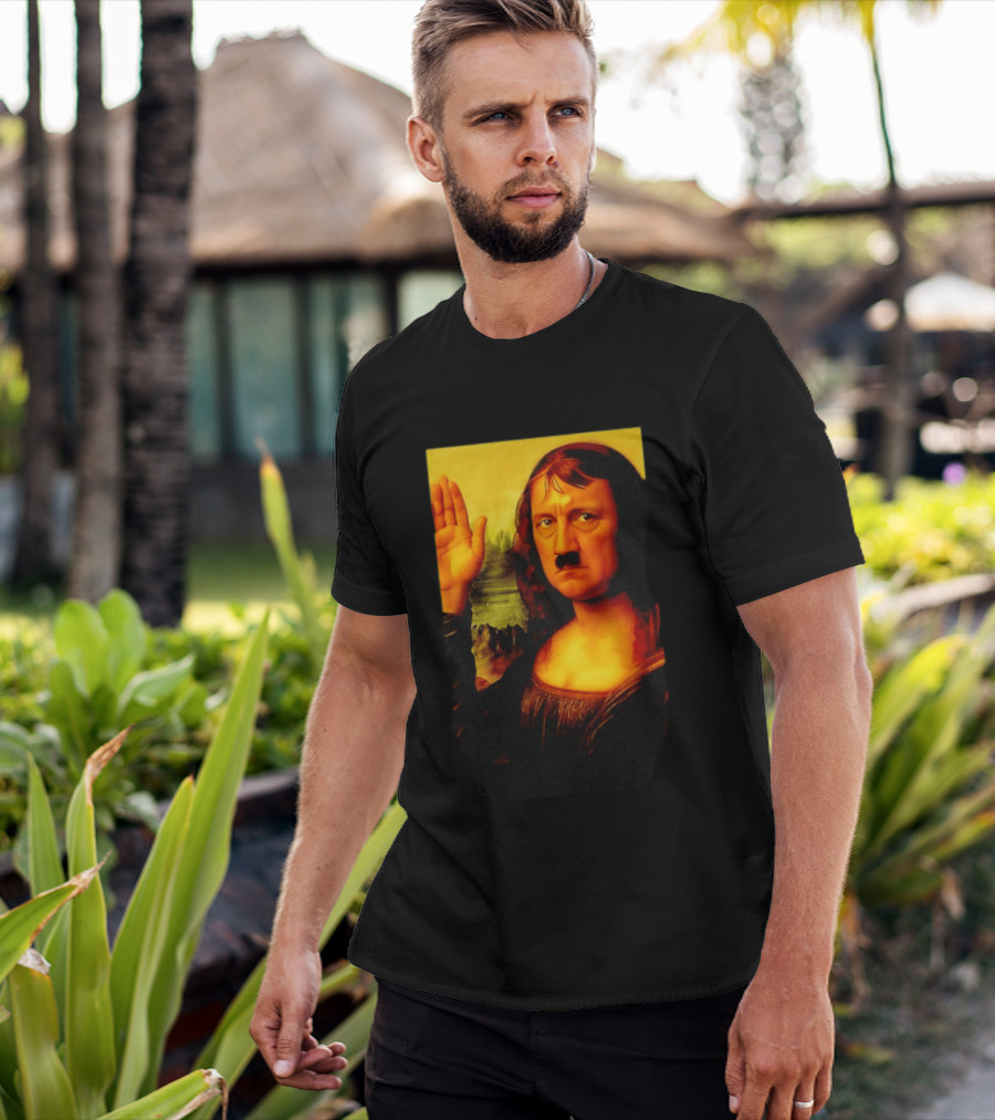 Mona Lisa Hitler Mashup Painting Iconic Fusion T-Shirt