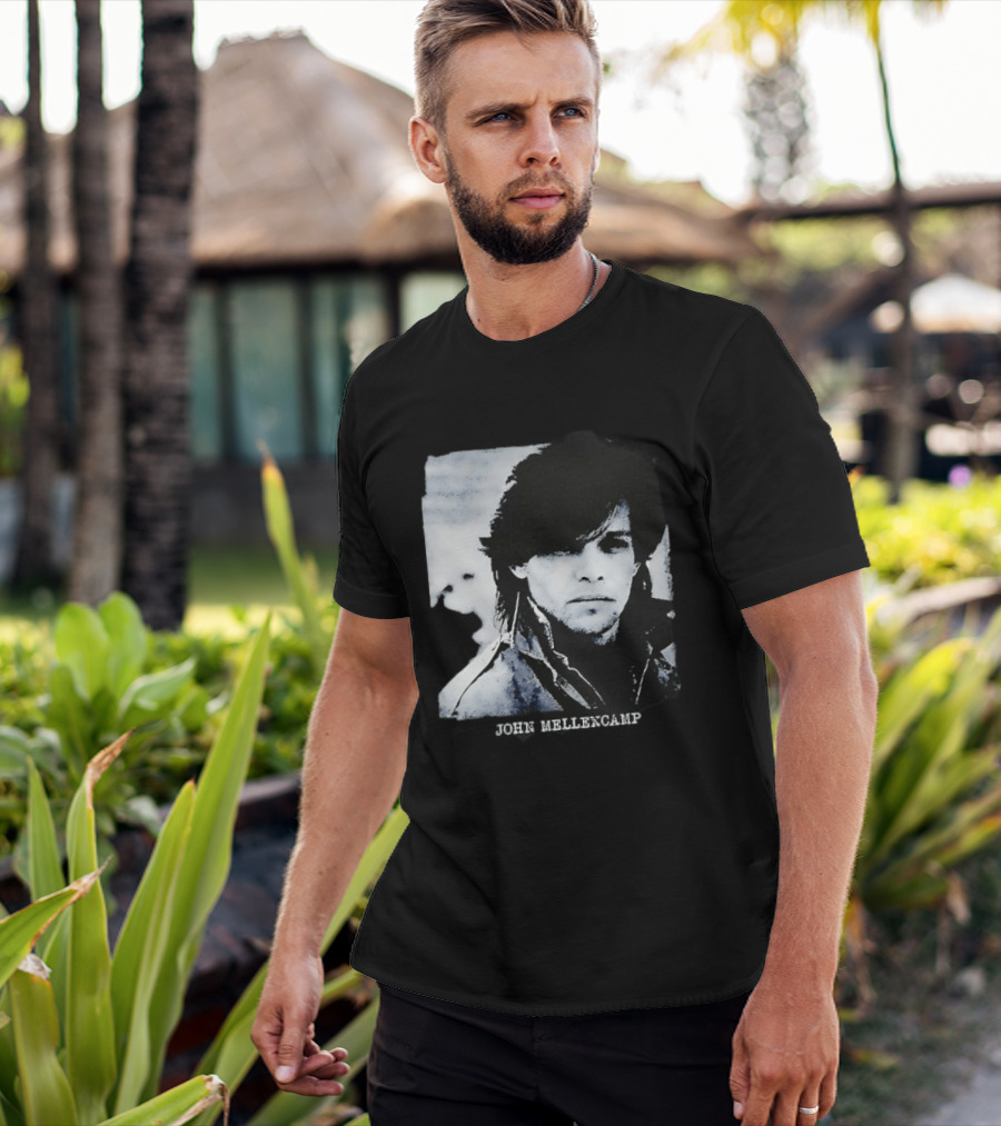 John Mellencamp Rock Music Singer Black And White T-Shirt