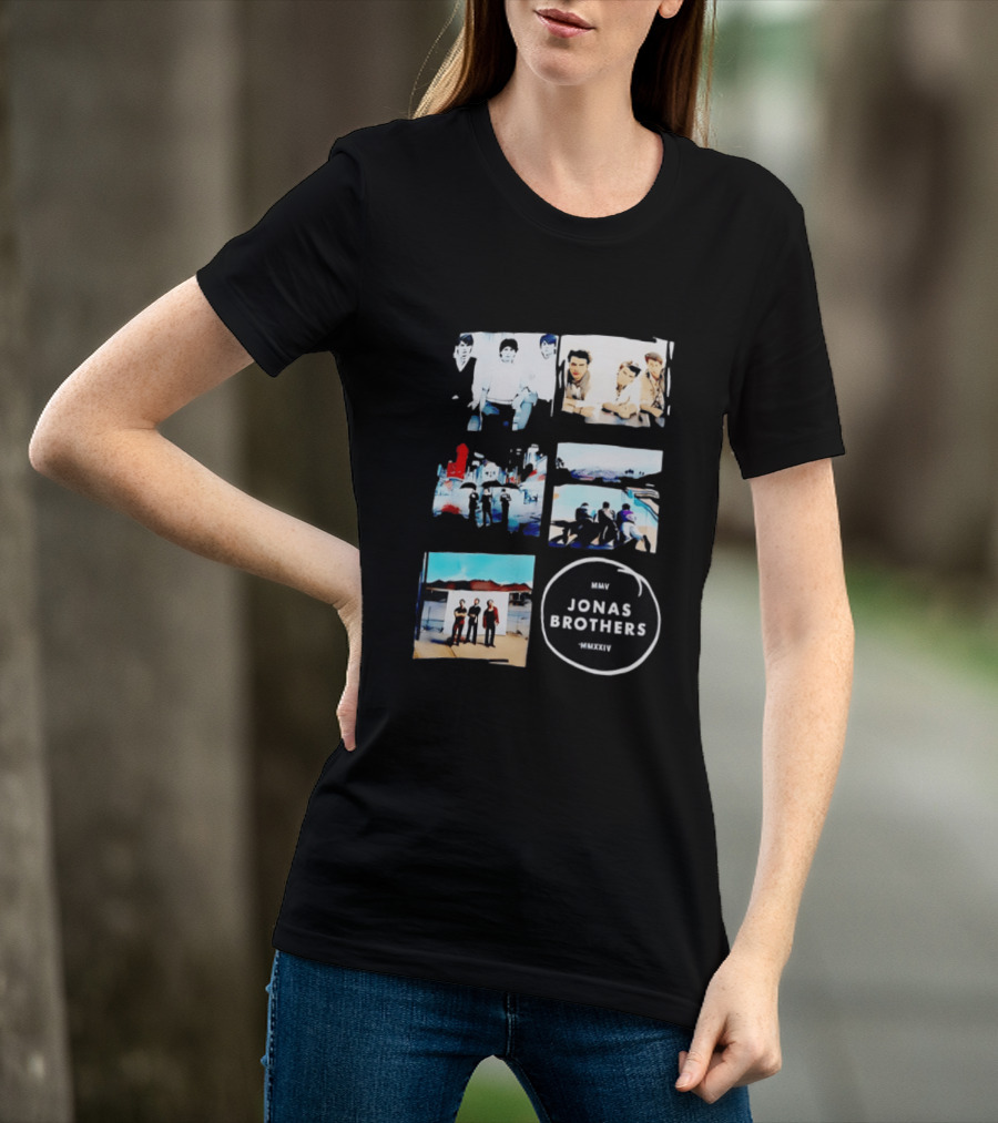Jonas Brothers Collage MMV MMXXIV Music Band Photos Collection T-Shirt
