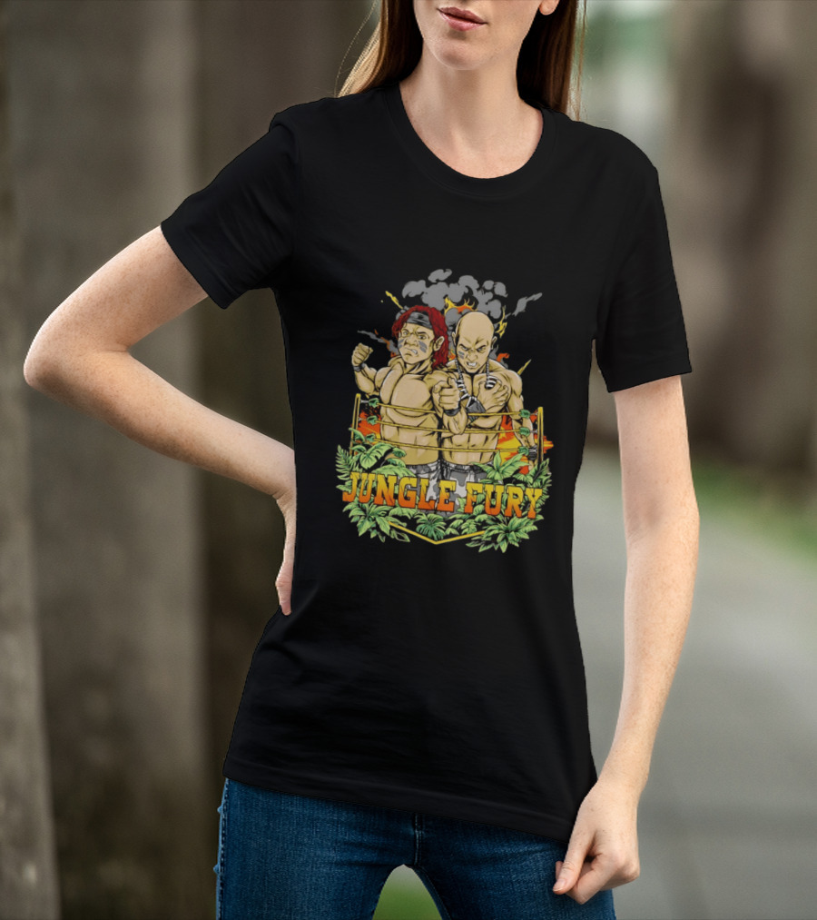 Jungle Fury Wrestling Duo Tag Team Explosive Showdown T-Shirt