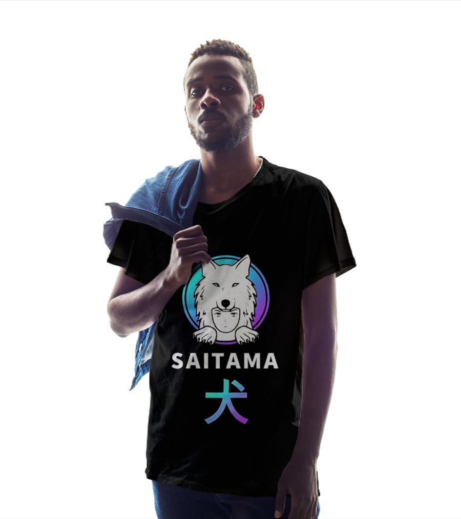 Saitama Wolf Inu Anime Manga Kanji T-Shirt