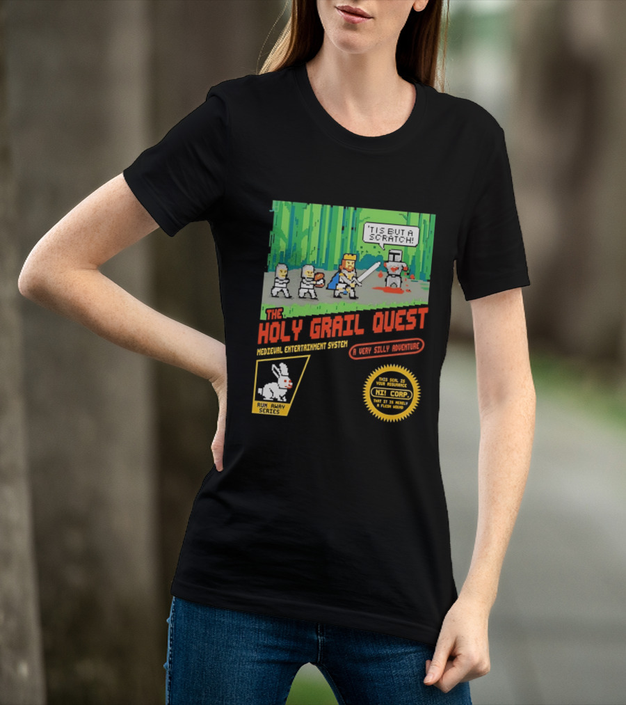 The Holy Grail Quest Medieval Entertainment System A Very Silly Adventure High Score T-Shirt