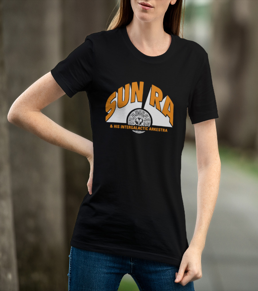 Sun Ra And His Intergalactic Arkestra Orange Text Circular Starburst T-Shirt