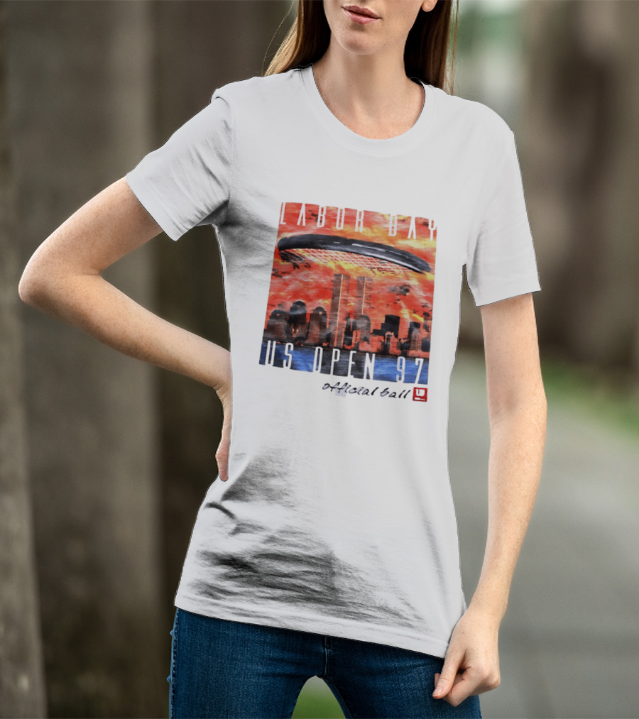 Labor Day US Open 97 Wilson Official Ball Twin Towers Skyline T-Shirt
