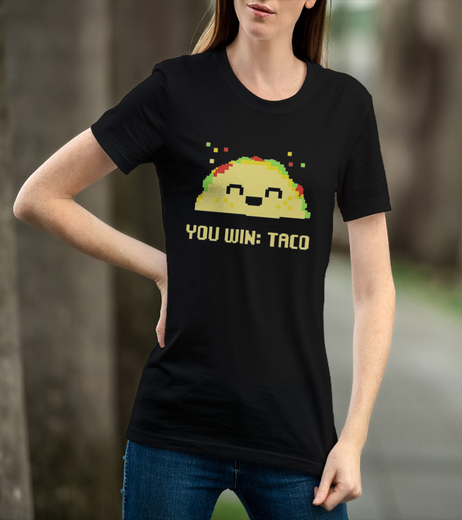You Win Taco Pixel Art Cute Taco Face T-Shirt