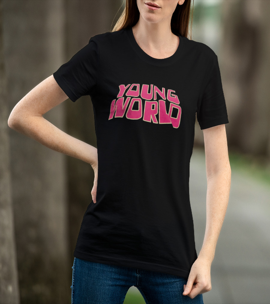 Young World Streetwear Pink Bold Text Fashion T-Shirt
