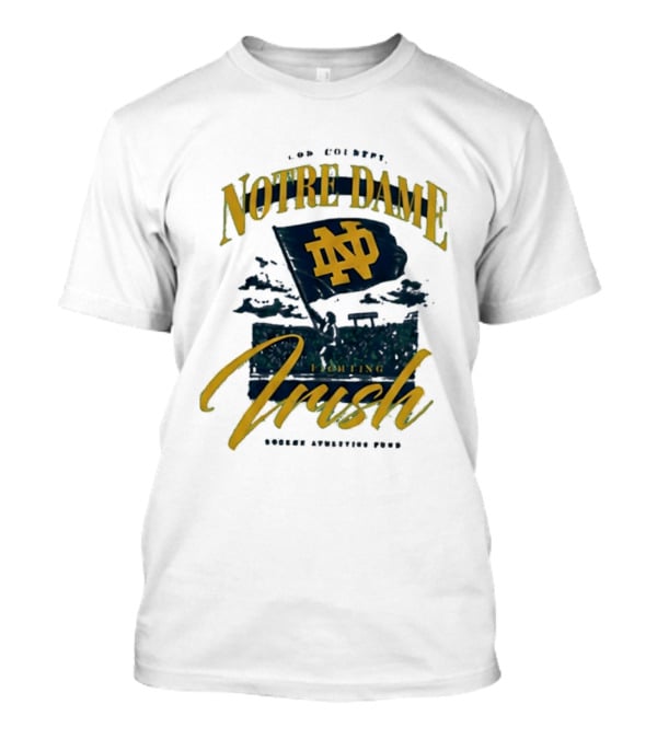 Notre Dame Fighting Irish God Country Rockne Athletics Fund ND Flag T-Shirt