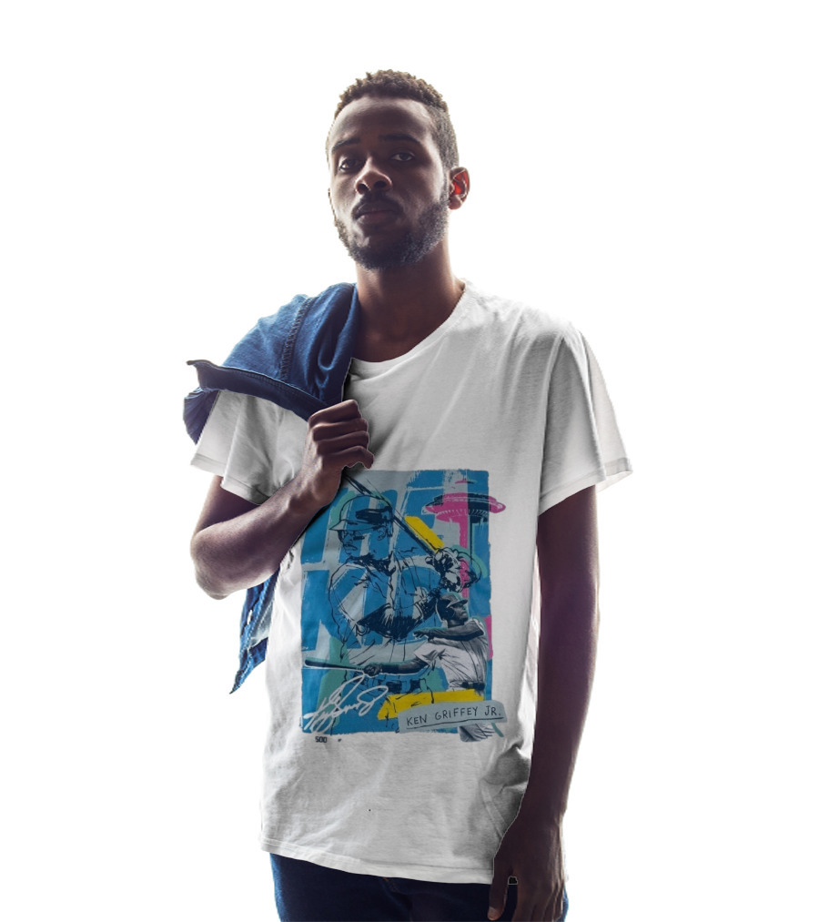 Ken Griffey Jr The Kid Baseball Legend Number 24 Seattle Skyline T-Shirt