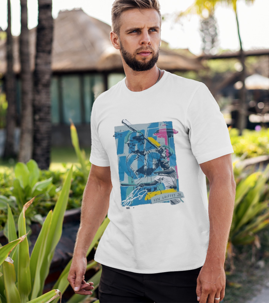 Ken Griffey Jr The Kid Baseball Legend Number 24 Seattle Skyline T-Shirt