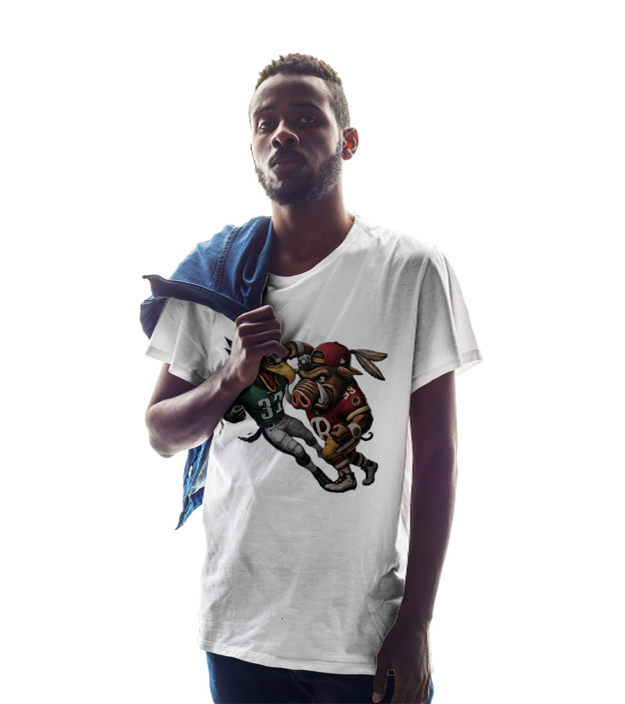 Eagles Versus Redskins Fight Cartoon NFL Rivalry T-Shirt