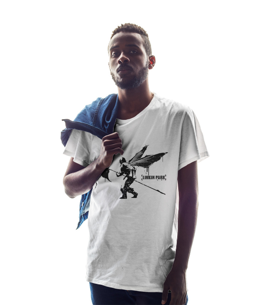 Linkin Park Hybrid Theory Soldier Dragonfly Wings Holding Flag T-Shirt