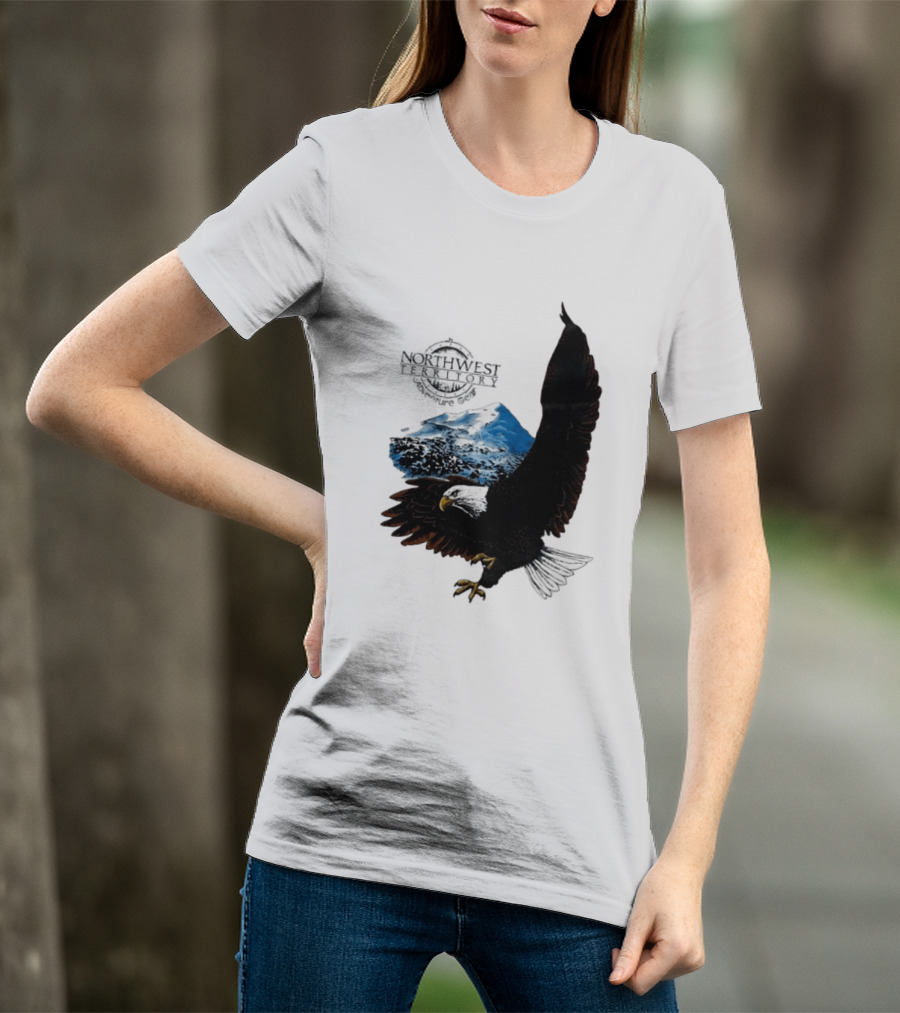 Northwest Territory Adventure Eagle Majestic Mountain Scene T-Shirt