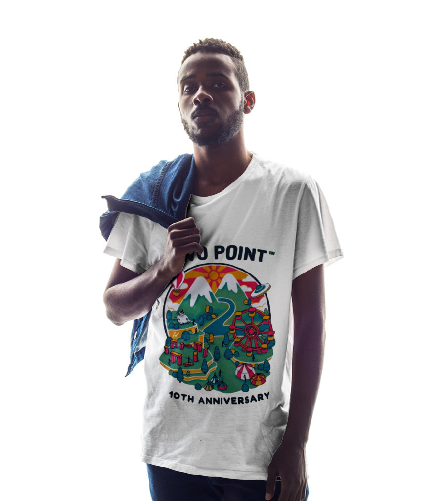 Two Point 10th Anniversary Scenic Mountain Adventure With UFO And Hot Air Balloon T-Shirt