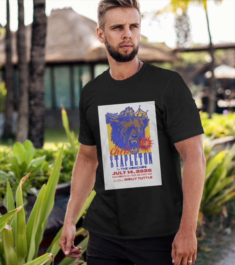Chris Stapleton Live Concert Paso Robles CA July 14 2026 Featuring The Honchos Special Guest Molly Tuttle T-Shirt