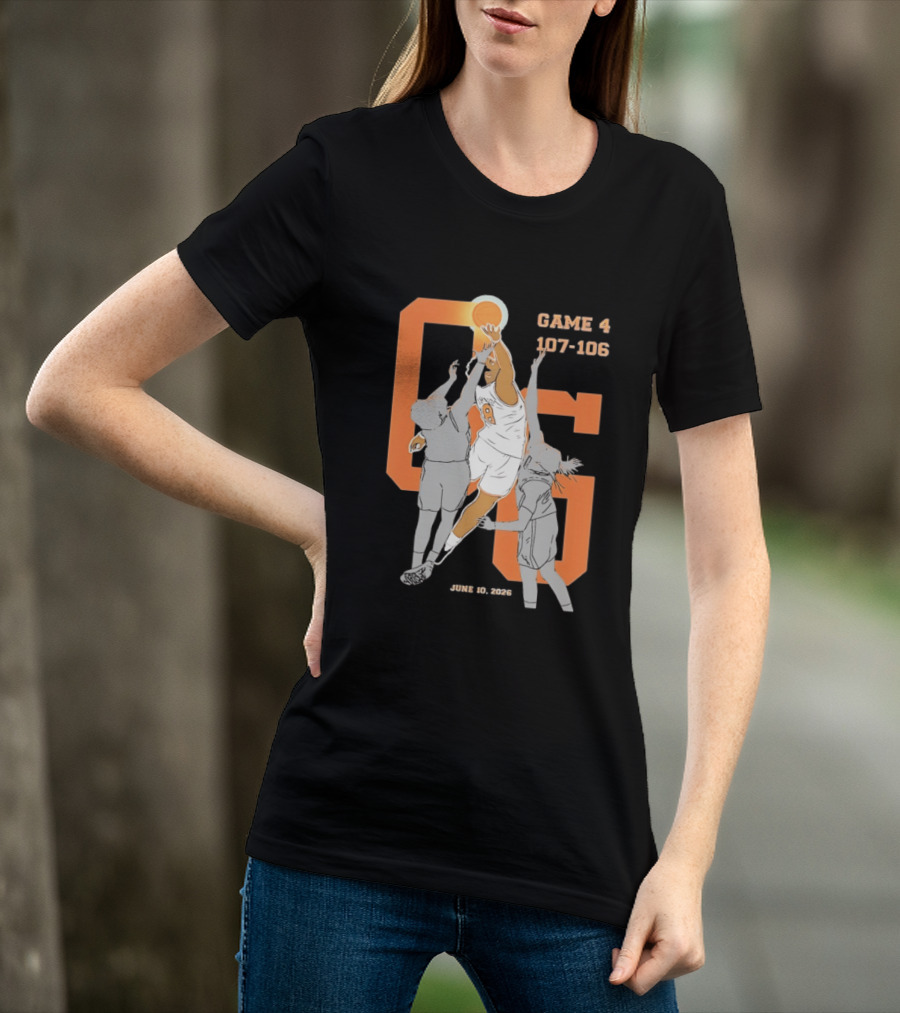 Game 4 107 106 June 10 2026 Basketball Player Dunk Action T-Shirt