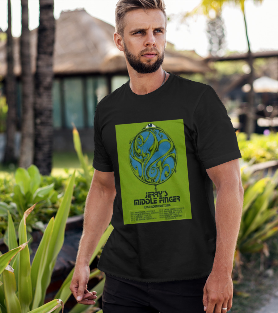 Jerry's Middle Finger East Southeast 2026 Tour Dates With Artistic Eye T-Shirt