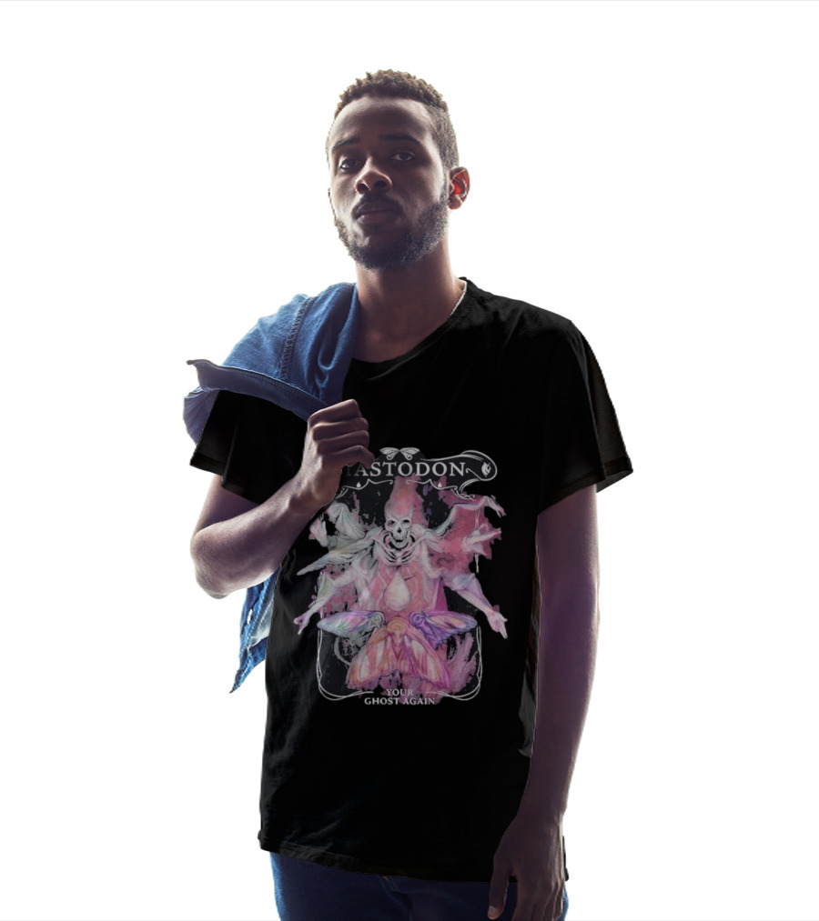 Mastodon Your Ghost Again Skeleton Moth T-Shirt