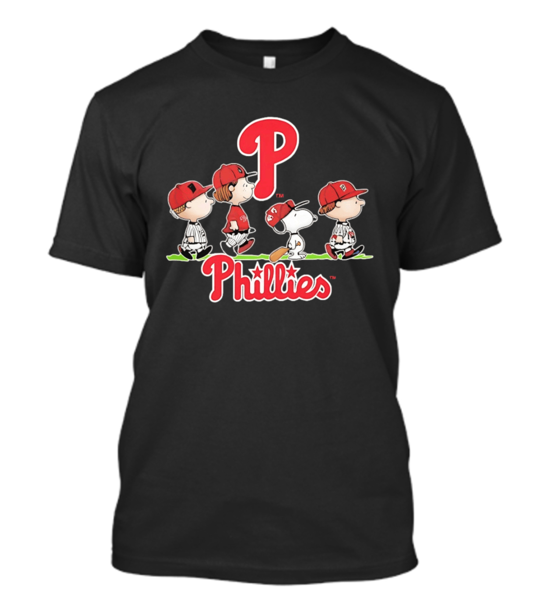 Peanuts Characters Phillies Baseball Team Snoopy Charlie Brown Linus Lucy T-Shirt