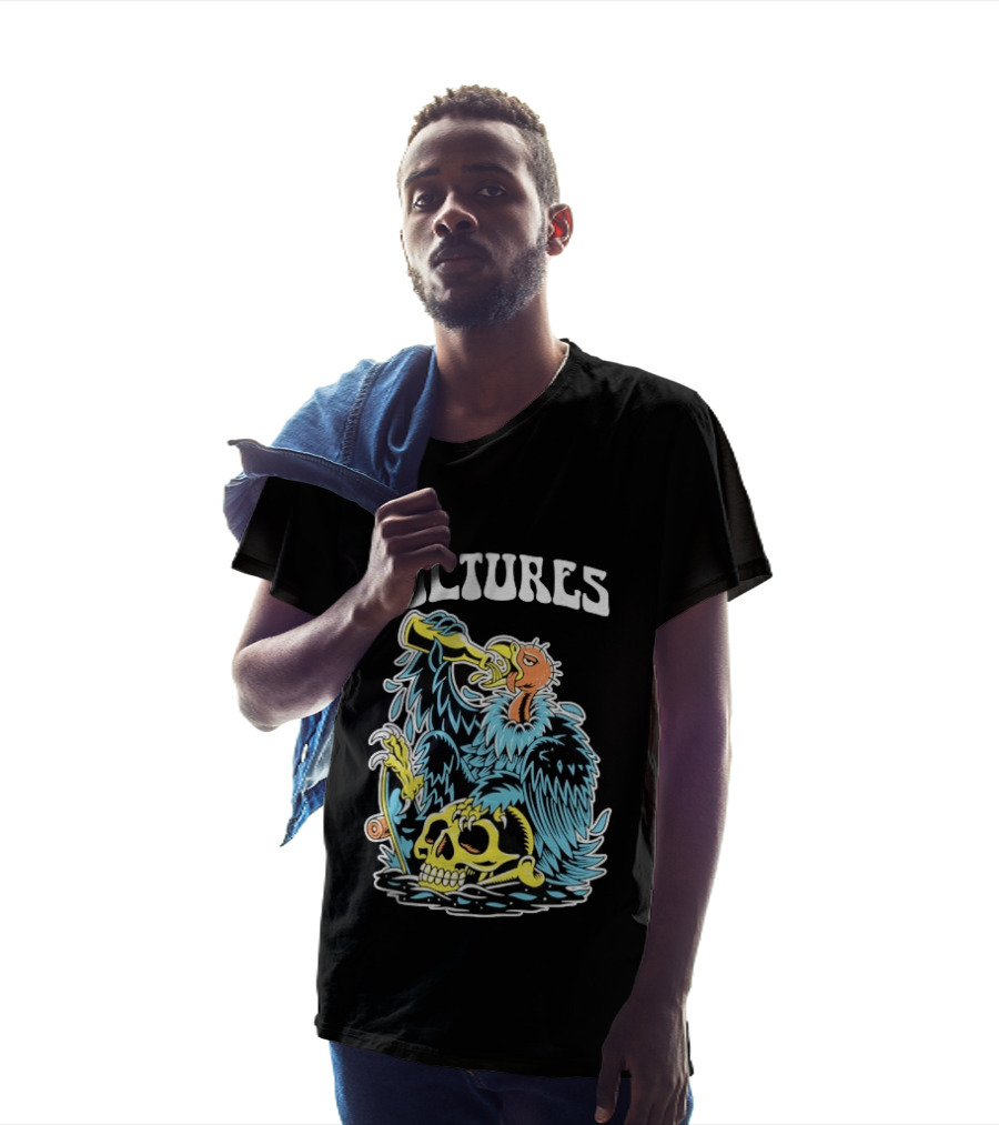 Vultures Drinking Beer On Skull T-Shirt
