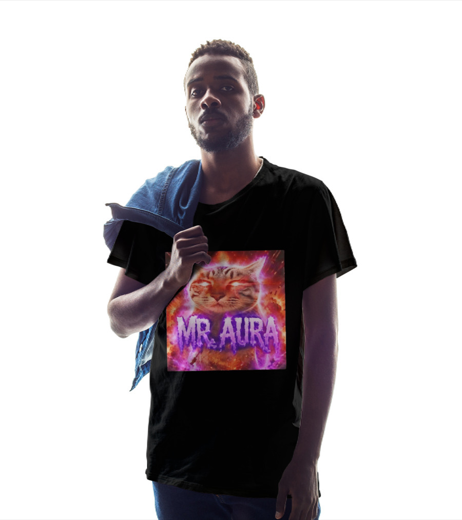 Mr. Aura Cat Fiery Cosmic Internet Culture Phenomenon T-Shirt