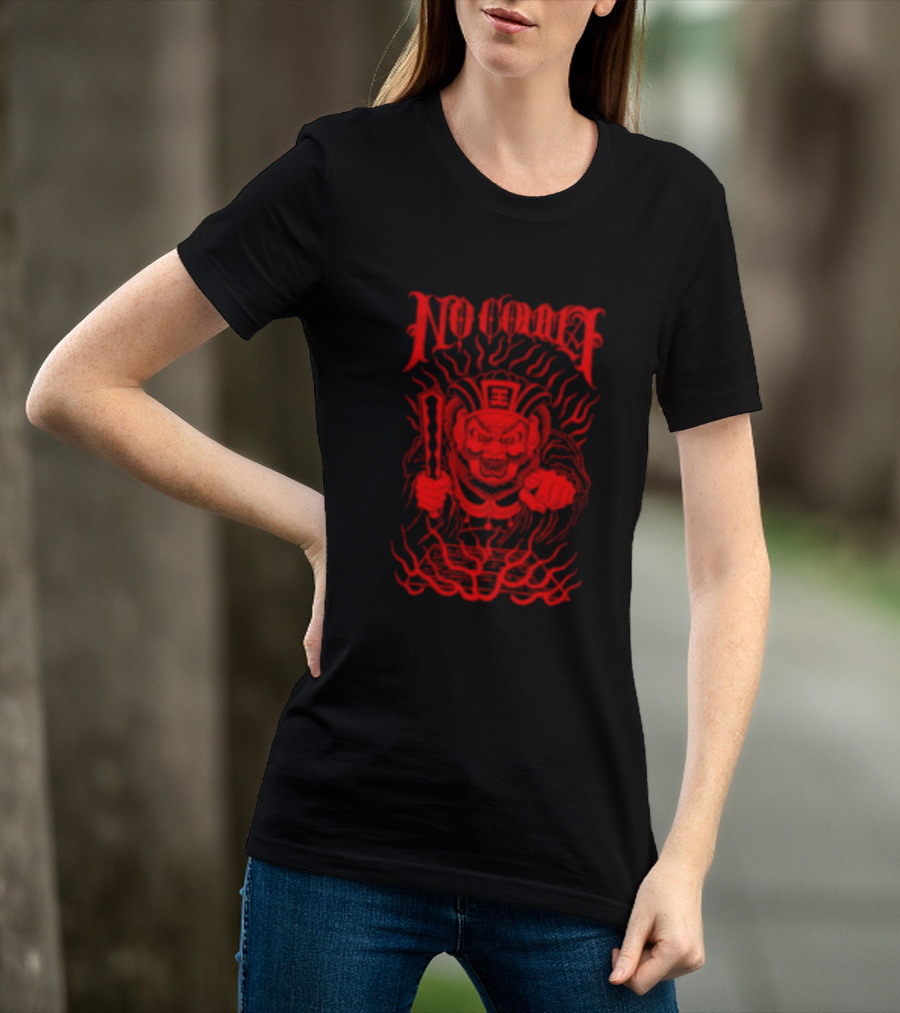 No Comma Demon Warrior Red Streetwear Tiger Mask Samurai T-Shirt