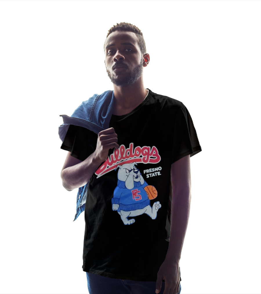 Fresno State Bulldogs Mascot With Basketball And Sweater T-Shirt